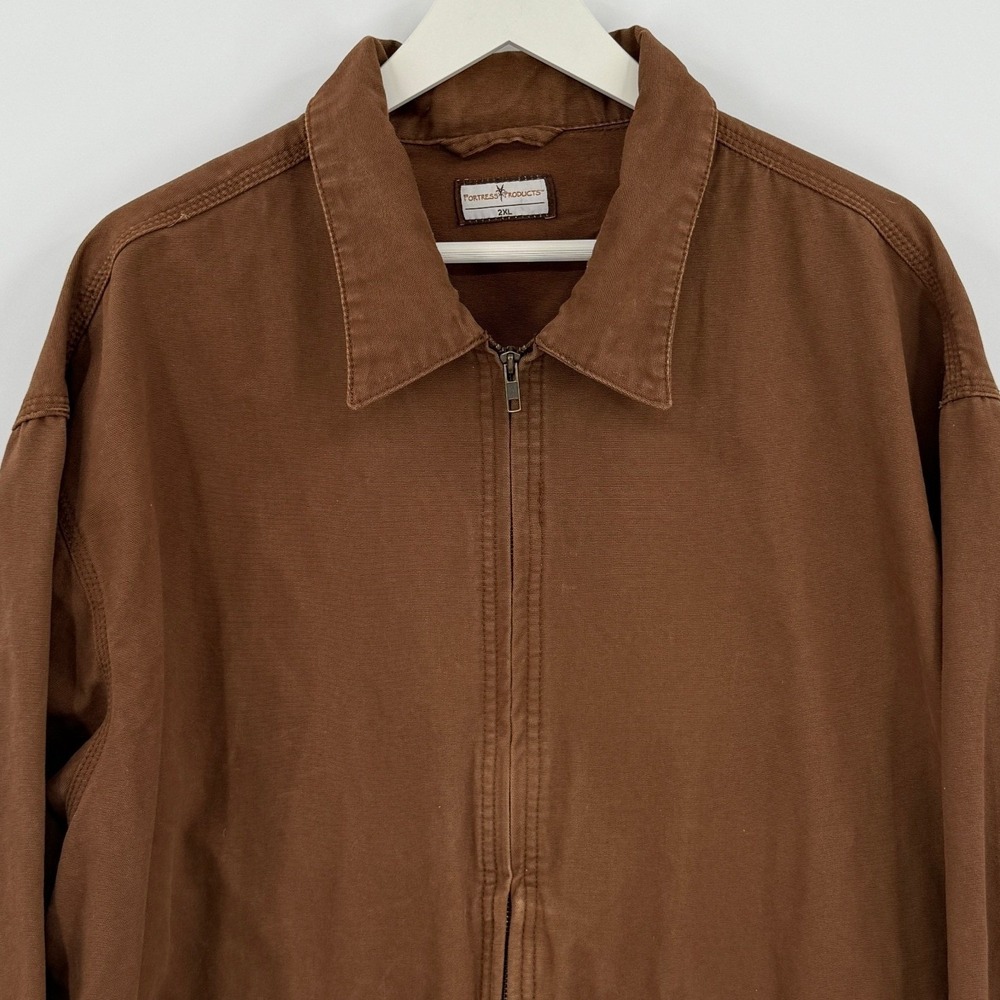 Fortress Products Jacket Men 2xl Brown Unlined Workwear Brown Duck Canvas Chore - Picture 2 of 5